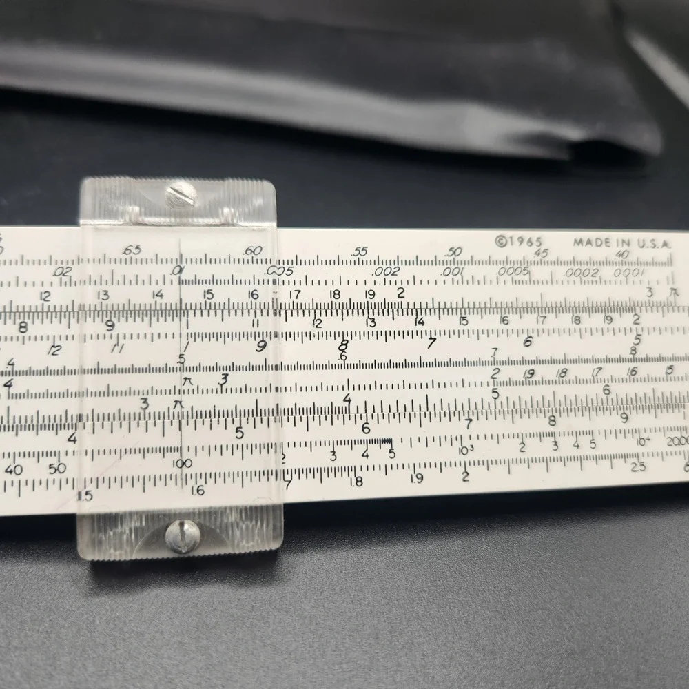 Vintage 1965 Sterling No. 594 Decimal Trig Multi-Log Slide Rule w/ Case USA